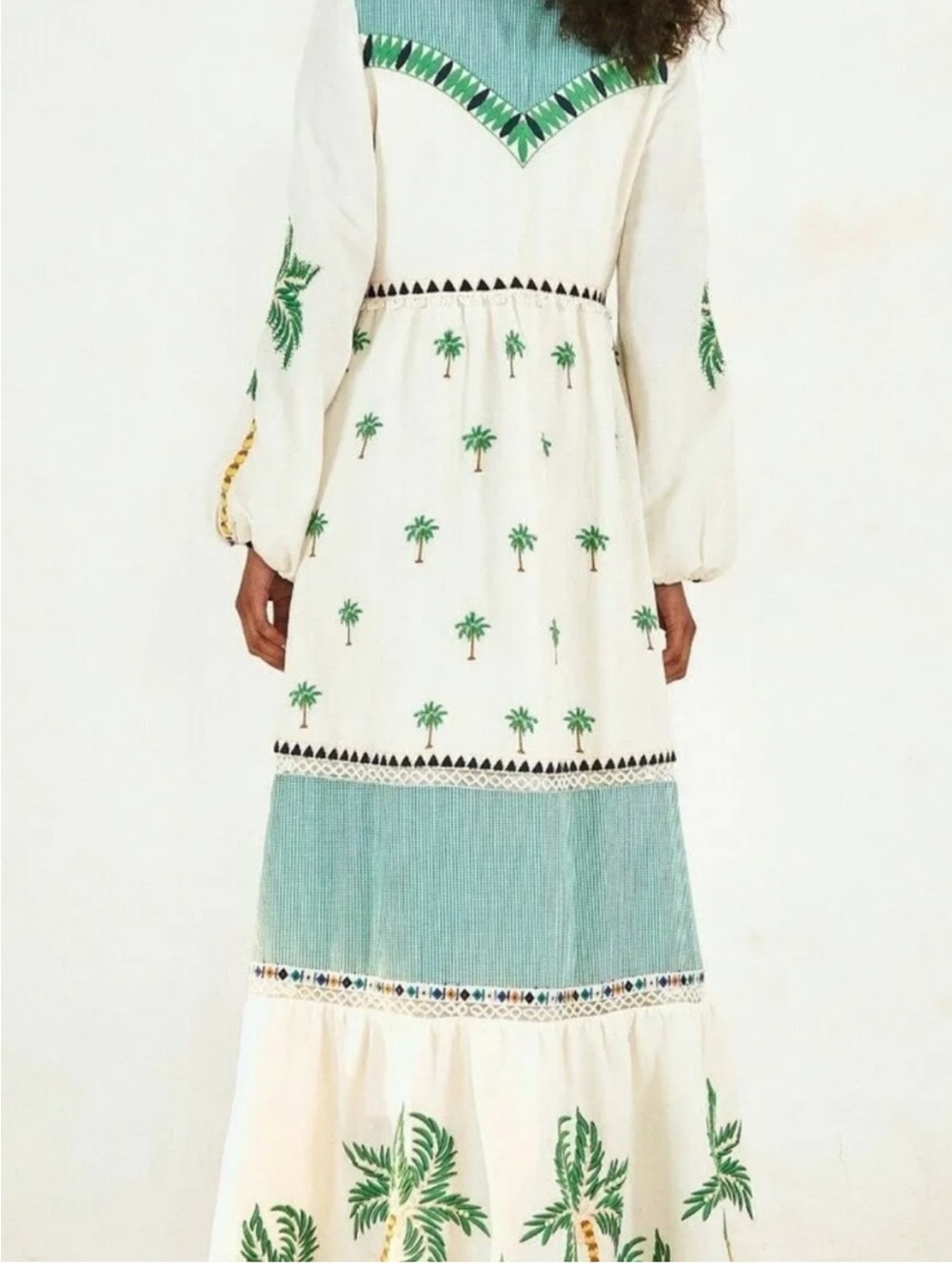 FARM Rio White and Green Palm-Print Maxi Dress - Picture 10 of 10